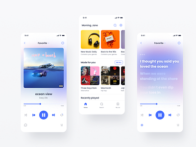 Music player for Unikit app artist clean design kit minimal mobile kit music music app music player play player playlist song ui ui kit ui ux