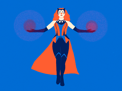 Scarlet Witch character design fanart flat design illustration marvel minimal portrait scarlet witch wanda maximoff wandavision