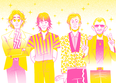 beatles art beatles digital art digital illustrator drawing george harrison illustration illustrator john lennon paul mccartney ringo ringo starr risograph the beatles