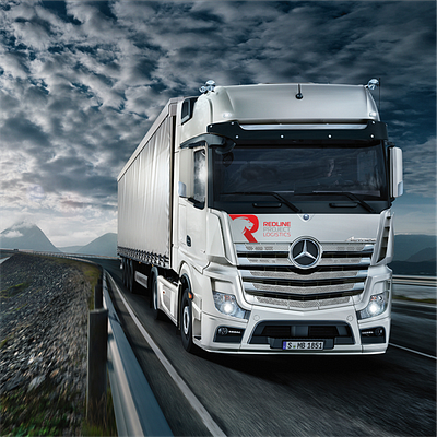 Redline logistic logo brandbook branding company delivery designer identity lion logistics logo shipping transport transports truck vector