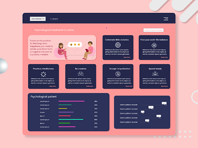 Psychology Consulting Firms Dashboard UI blue clean consulting creative dashboad dashboard ui figma firms landing page photography photoshop pink ui ui design ux design web design website xd xd design