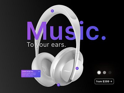 Product Tour - DailyUI 095 095 branding daily ui dark mode design gradient headphones minimal product product tour shopping ui web