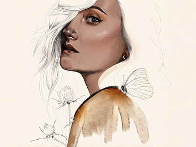 Claudia girl illustration portrait procreate