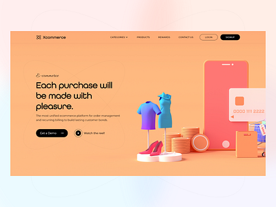 X-commerce 3d adobe xd daily ui dailyui design ecommerce ecommerce design ecommerce website ecommerce website design hero payment purchase rewards shop shopping ui design web design webdesign website website design