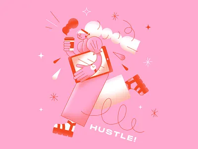 hustle! art digital art digital illustrator drawing girl girl boss illustration illustrator