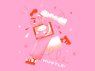 hustle! art digital art digital illustrator drawing girl girl boss illustration illustrator