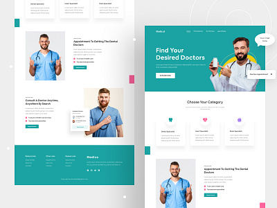 Medical Landing Page 👇 clean design doctor doctor app health healthcare hospitality landing page medical app minimal mobile ui ui uiux web design website website design