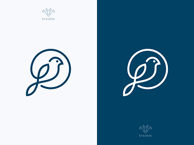 Circle Bird Logo bird circle cool design line logo minimalist modern monogram simple strong