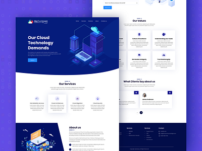 Cloud service agency website ui ux design cloud service digital agency landing page user experience user interface user interface design web design webdesign website website design websites
