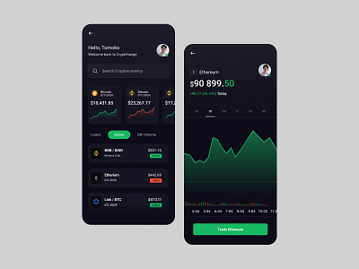 Crypto Mobile app black crypto design mobile ui ux