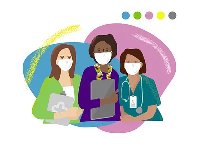 Medical Illustration Women's Health group of women medical illustration