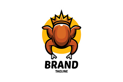 King Fried Chicken Logo branding cafe chicken crown design exclusive grill grilled illustration king logo restaurant restaurant logo roast royal shop vector