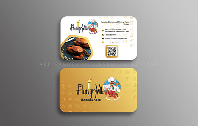 Hungry Villa Restaurant Logo and Business Card brand identity branding business card business logo design flyer design latter logo typography unique logo vector