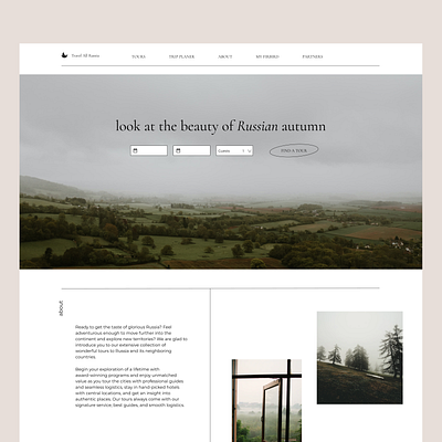 The beauty of Russian autmn design figma landingpage minimal ui user interface webdesign webdesigner website website design