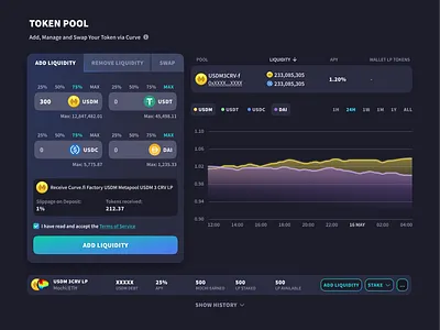 Cryptocurrency pool UI application crypto cryptocurrency dark mode dark ui figma product design ui ui design