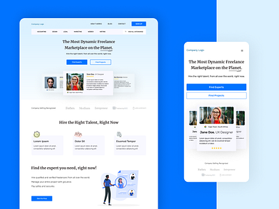 Freelancer Platform | Responsive Landing Page appdesign design figma minimal mobile ui responsive responsive design ui uiux ux uxui webdesign