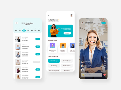 Online School Mobile app 2021 trend app design dribbble best shot e learning e school education education app learning app live class mentor minimal online class online course online learning online learning platform popular tutor user interface school app study app uiux