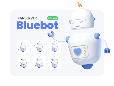 Bluebot 🤖 3d blender bot character character design design illustration robot