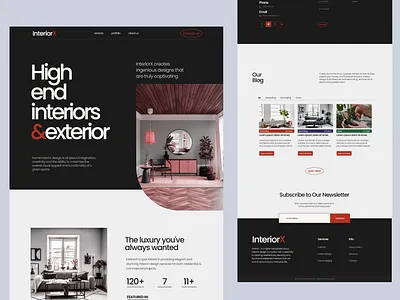 InteriorX - Interior Design Website architecture website design interior architecture interior design interior design website interiordesign landing page typography ui ux