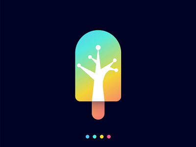 Ice Tree brand identity branding colors delicious food foodie fresh geometric logo gradient ice cream icecube logo design rainbow taste tasty tech logo