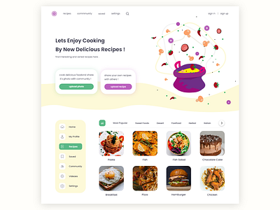 recipe land design food minimal recipe recipes restaurant ui ux vegitable xd xd design