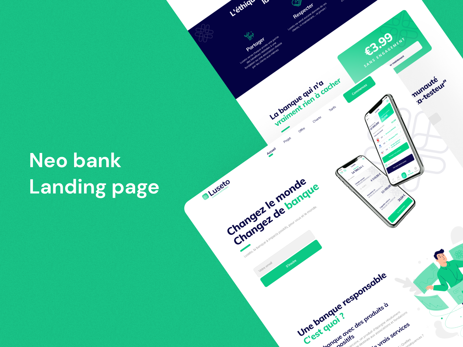 Example of Neo bank Landing page
