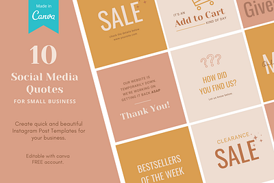 Social Media Quotes for Small Business canva canva template designs entrepreneur instagram instagram post instagram template instagramposts quotes smallbiz smallbusiness socialmedia socialmediatemplate template design templatedesign templates