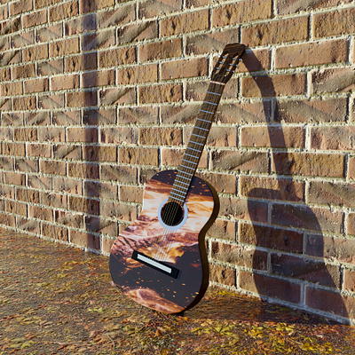 3d model of a guitar 3d 3d art 3d artwork 3d design 3dmodel design exterior exterior design landscape nature