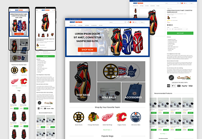 hockey golf bags an E-commerce website design adobe xd design ecommerce website landing page ui uidesign uiux ux ux design web design webdesign website design xd templates