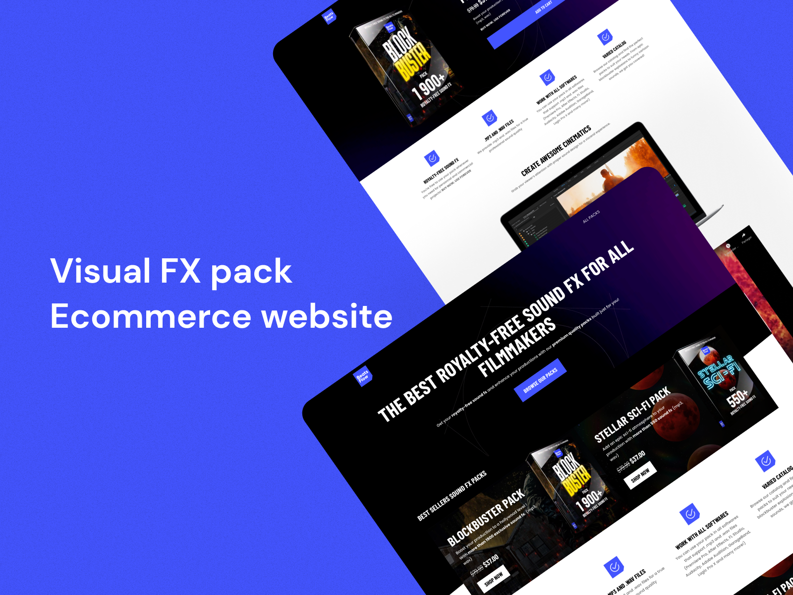 Example of Visual FX pack Ecommerce website