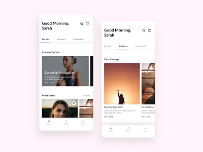 Meditation Mobile Application app calming meditate minimal mobile design mobile ui ui uiux