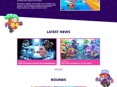 Fall Guys - Website Redesign Concept adobe xd concept fall guys game illustrator photoshop shot ui uiux ux webdesign website website concept website design