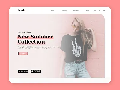 New summer Collection 2021 branding design designs fashion design hero header hero image homepage landing page ui summer collection summertime ui design
