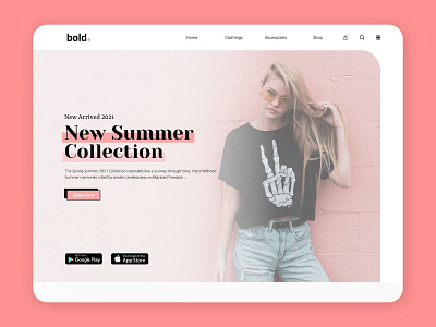 New summer Collection 2021 branding design designs fashion design hero header hero image homepage landing page ui summer collection summertime ui design