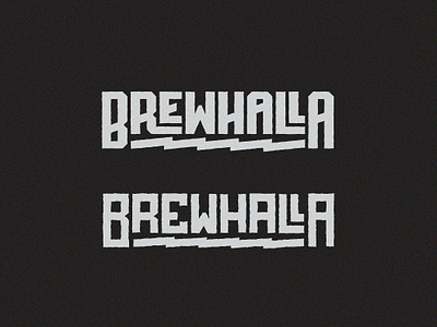 Brewhalla Logo brew brewery custom font custom type lightning logo monospaced type design underscore