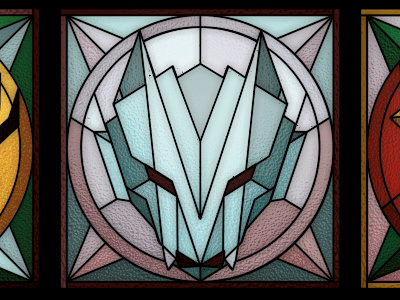 Game of Thrones Stained Glass - Stark a song of ice and fire branding church design fantasy game of thrones geometric illustrator logo low poly low poly lowpoly nerd poly polygon stained glass stained glass stark vector wolf