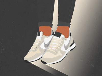 Beige Girl Sneakers Illustration art beige digtal frame art girl illustration legs nike photoshop poster print shoes sneakers sport wall art
