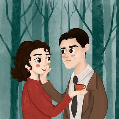 twin peaks fanart cartoon illustration flat flat illustration minimal illustration minimal