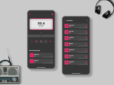 FM Radio dashboad illustration ui ui ux ui designs uidaily uidesign uidesigner uidesigns uiux