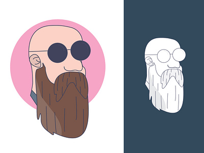 Self-Portrait beard character character design flat men self portrait