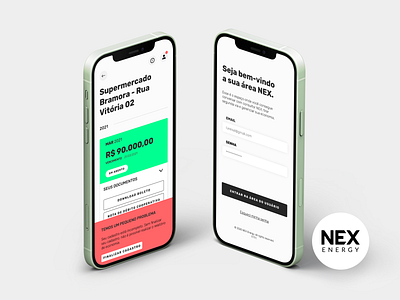 Consumer Area NEX Energy Mobile app design energy future mobile ui ux