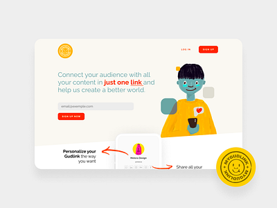 Gudlink app design index landing page ui ux