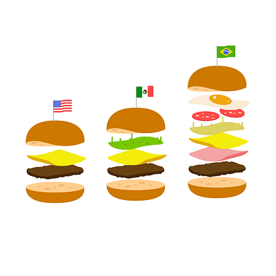 hamburger pelo mundo contries hamburger illustration