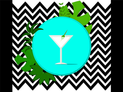 Drink animation celebration cocktail colorful design flat design geometric design glass illustration ilustration motion graphics party tropical tropical leaves