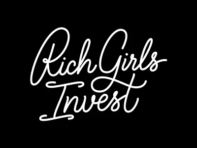 Rich Girls Invest - Handwritten Script Typography Logo calligraphy custom lettering custom logo custom type feminine logo freelance designer girl hand drawn handlettering investing lettering lettering artist logodesigner logos logotype modern typography portfolio script lettering unique font unique logo