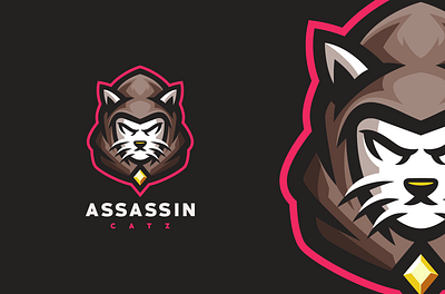 Assassin cat angry assassin brand cat character e sport esport esports logo mascot sport