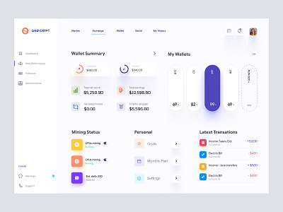 Cryptocurrency Dashboard UI Concept admin panel admin ui analytics app application bitcoin crypto crypto dashboard crypto exchange cryptoui dahsboard dashboard dashboardui dashbroad finance interface user dashboard userpanel webapp widnows app