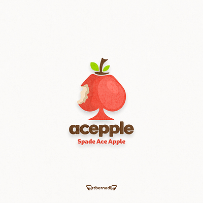 Acepple logo combination ace animation app apple branding card clean design flat icon illustration illustrator logo vector