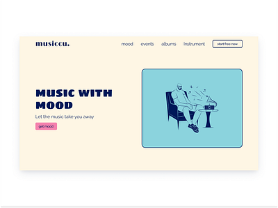 Landing Page Music clean clean ui concept dailyui desktop ui uiux website
