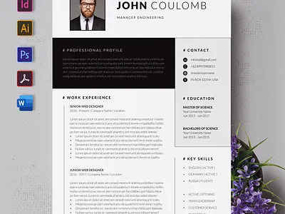 Resume or CV Template a4 clean cover letter creatiforest curriculum vitae cv cv design minimal resume template resume word
